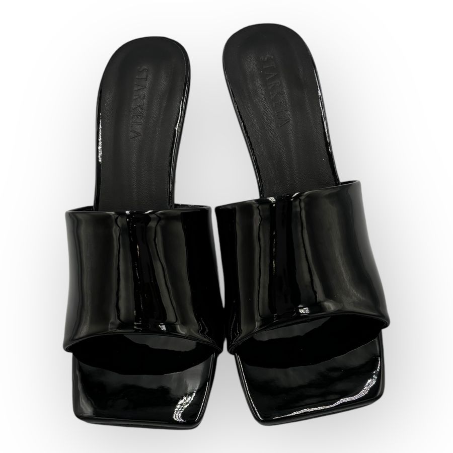 Dép Cao Gót Nữ TGG ST6-619 Màu Đen Da Bóng Size 39