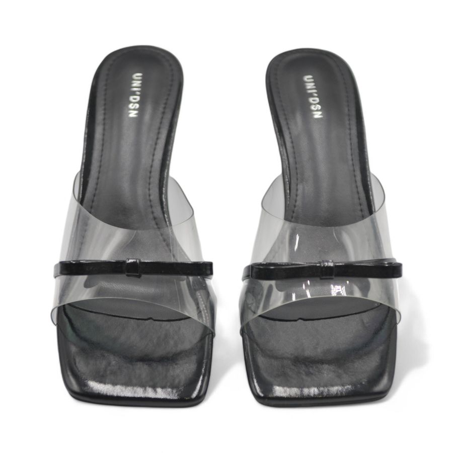 Dép Cao Gót Nữ TGG UN703-9 Màu Đen Da Mềm Size 35 