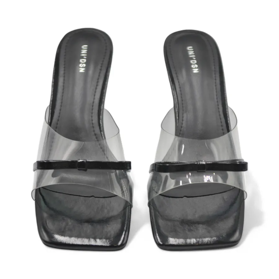 Dép Cao Gót Nữ TGG UN703-9 Màu Đen Da Mềm Size 37