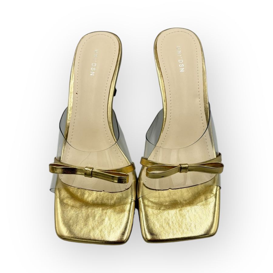 Dép Cao Gót Nữ TGG UN703-9 Màu Vàng Da Mềm Size 39