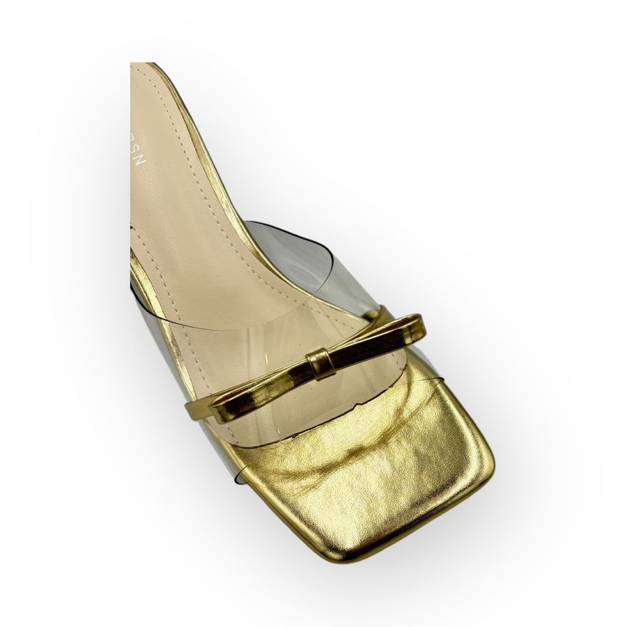 Dép Cao Gót Nữ TGG UN703-9 Màu Vàng Da Mềm Size 39