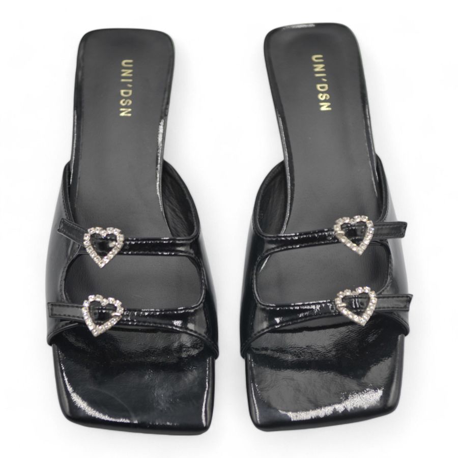 Dép Cao Gót Nữ TGG UN7667-1 Màu Đen Da Mềm Size 37