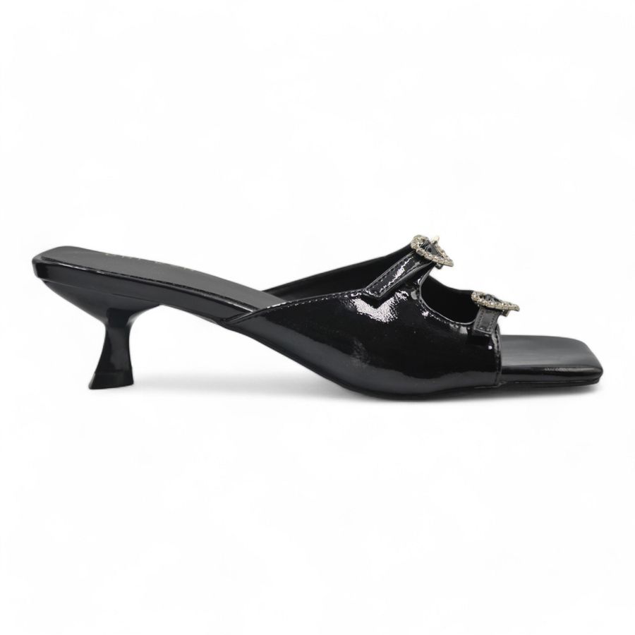Dép Cao Gót Nữ TGG UN7667-1 Màu Đen Da Mềm Size 39