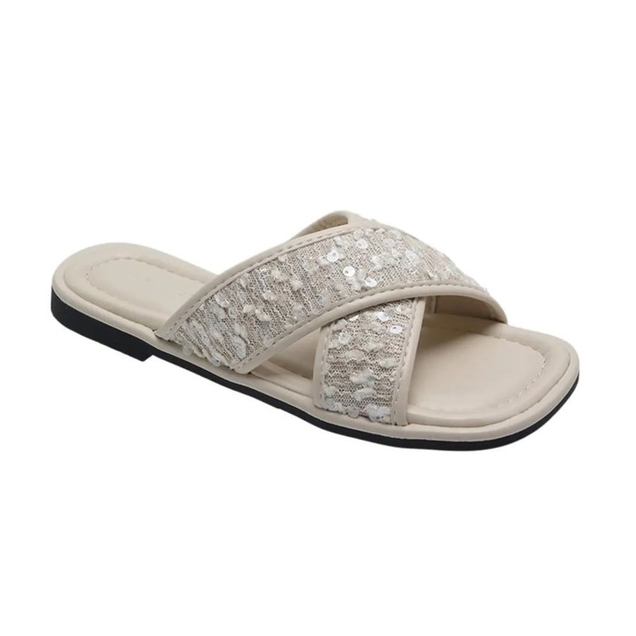 Dép Da Nữ TGG UN5030-1 Màu Be Da Mềm Size 37