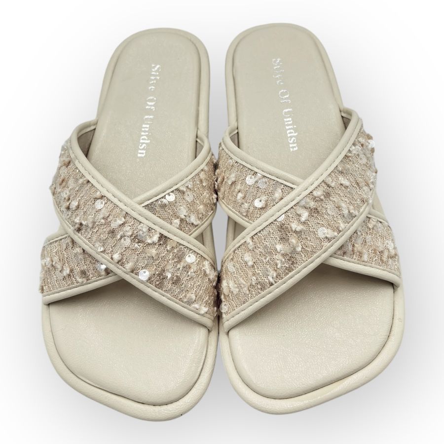 Dép Da Nữ TGG UN5030-1 Màu Be Da Mềm Size 39