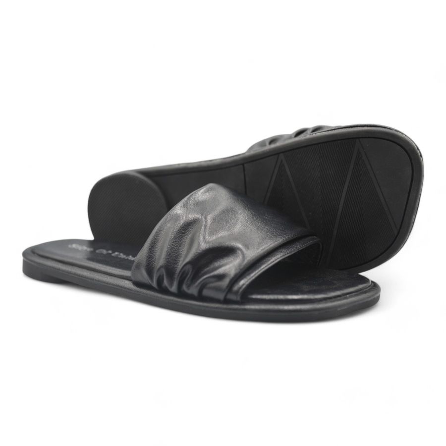 Dép Da Nữ TGG UN5030-2 Màu Đen Da Mềm Size 38