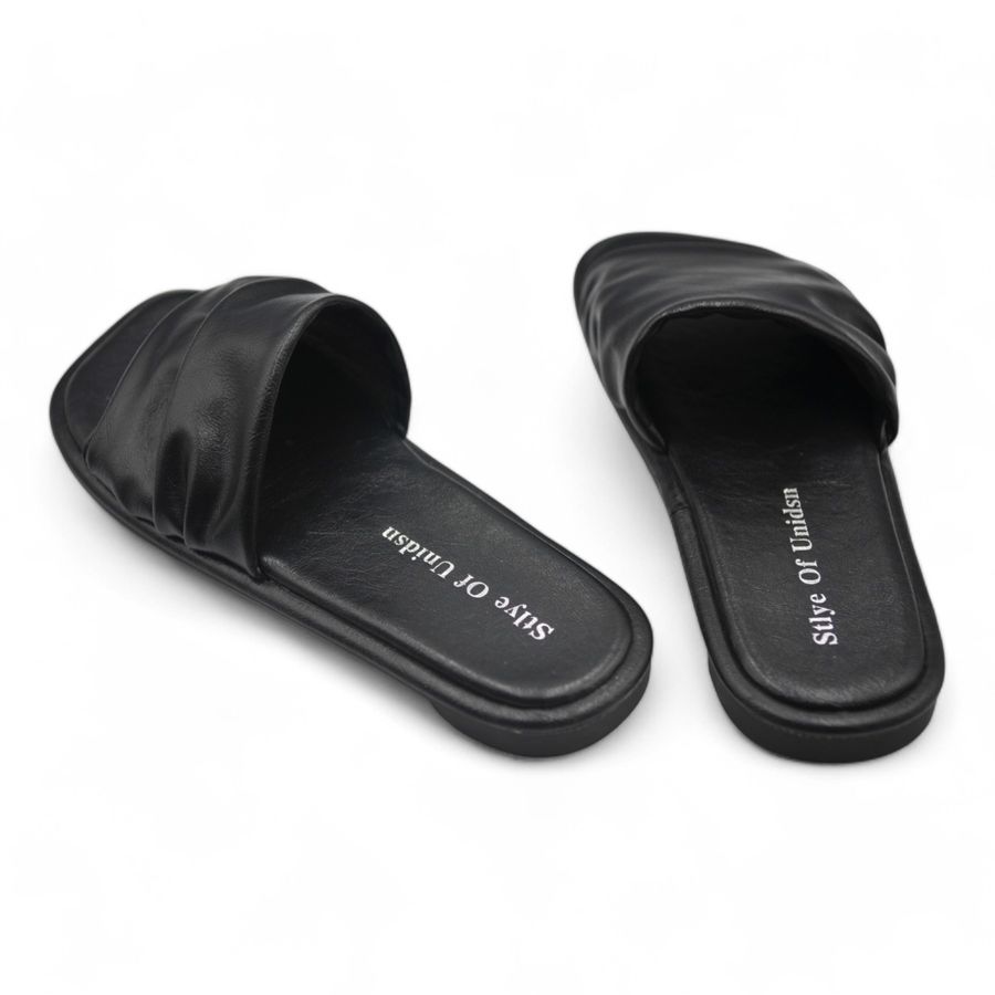 Dép Da Nữ TGG UN5030-2 Màu Đen Da Mềm Size 38