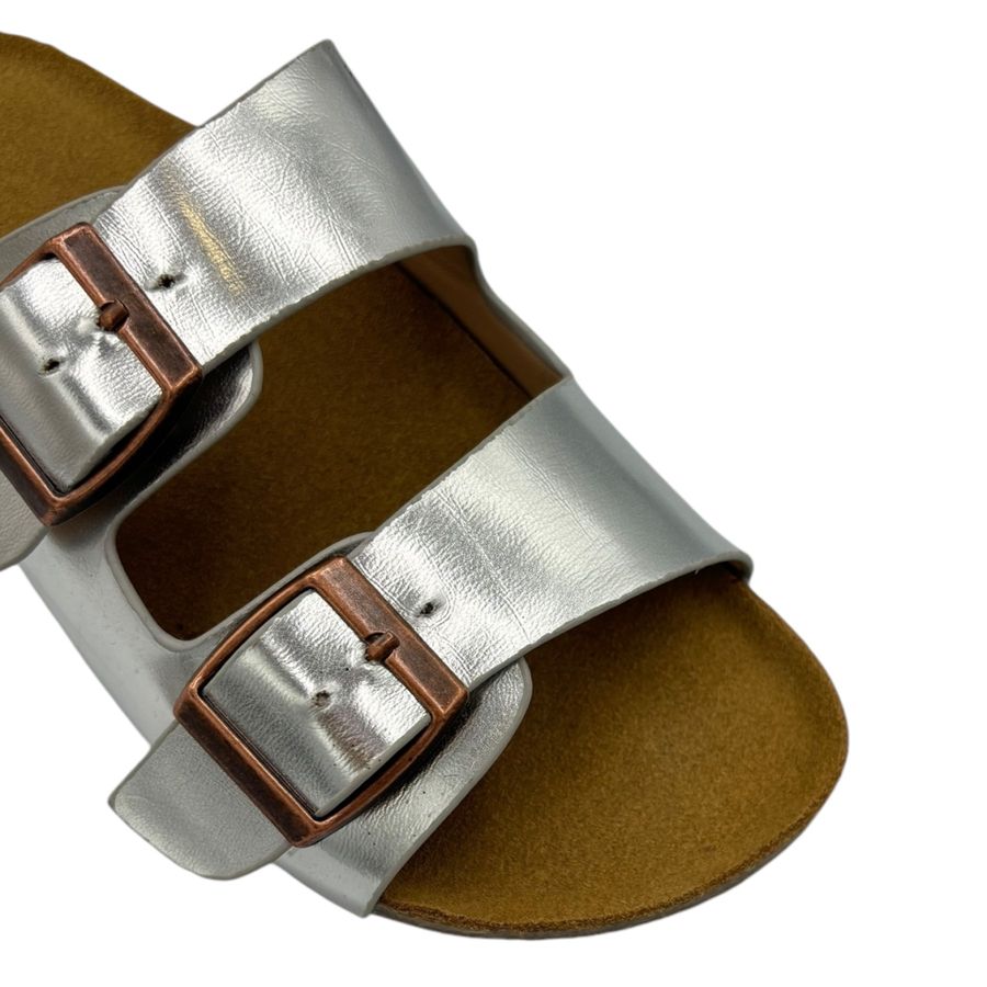 Dép Đế Trấu Nữ TGG UN6556-3 Màu Bạc Da Mềm Size 38