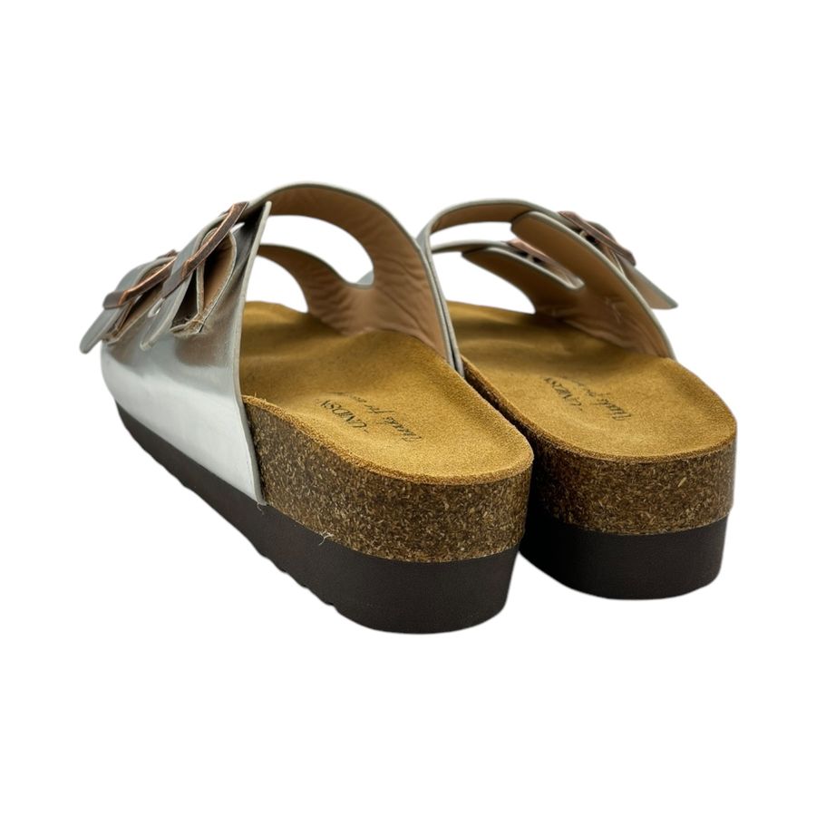 Dép Đế Trấu Nữ TGG UN6556-3 Màu Bạc Da Mềm Size 38