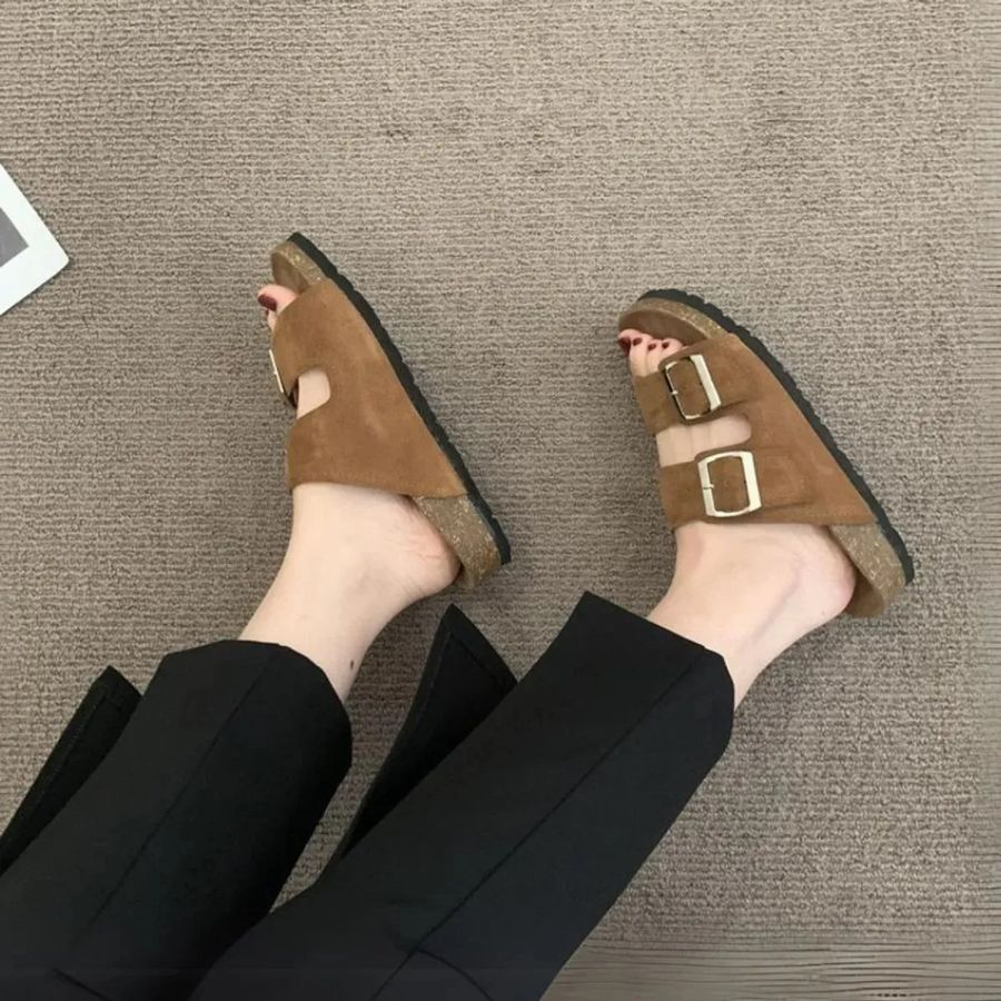 Dép Đế Trấu Nữ TGG UN6556-3 Màu Nâu Da Mềm Size 36