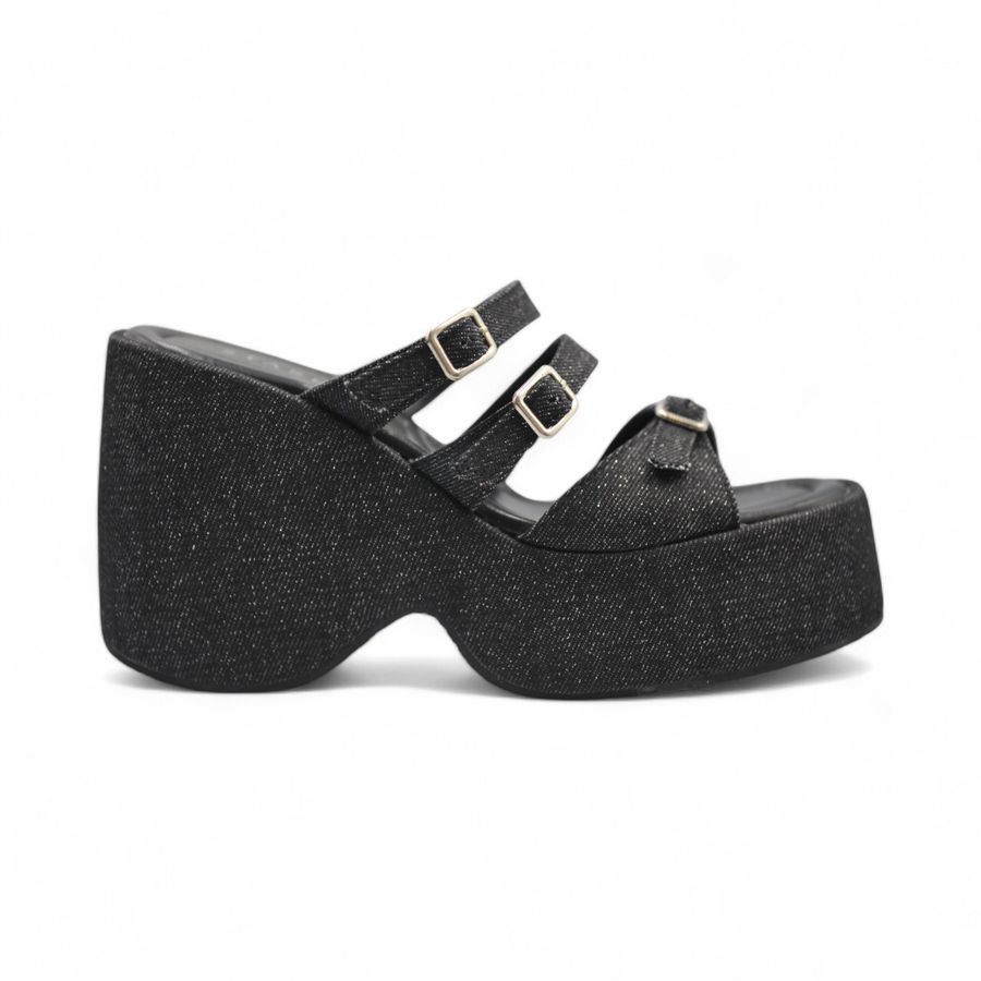 Dép Đế Xuồng Nữ TGG SW9-903 Màu Đen Vải Mềm Size 39