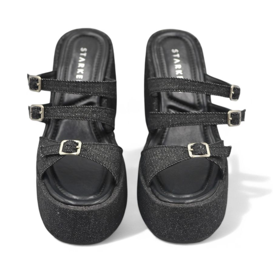 Dép Đế Xuồng Nữ TGG SW9-903 Màu Đen Vải Mềm Size 39