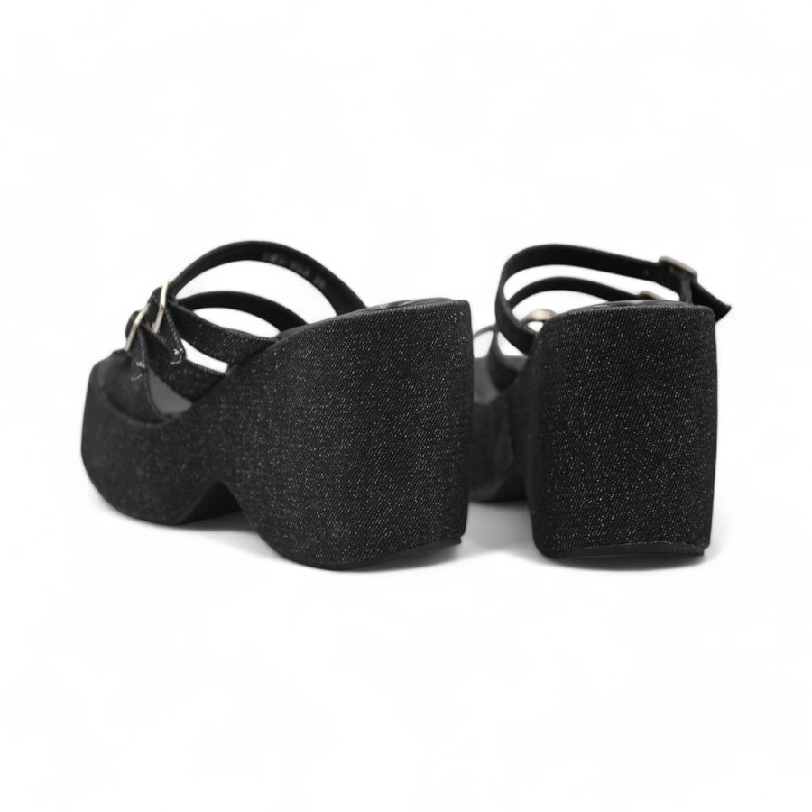 Dép Đế Xuồng Nữ TGG SW9-903 Màu Đen Vải Mềm Size 39