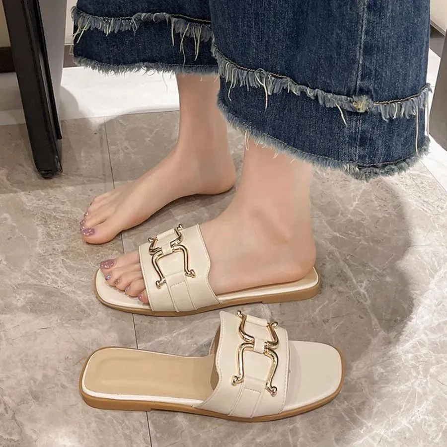 Dép Nữ TGG D1728 Màu Nude Da Trơn Size 38
