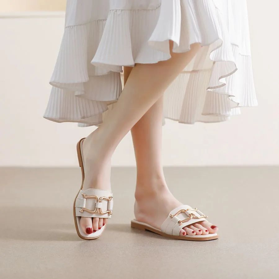 Dép Nữ TGG D1728 Màu Nude Da Trơn Size 38