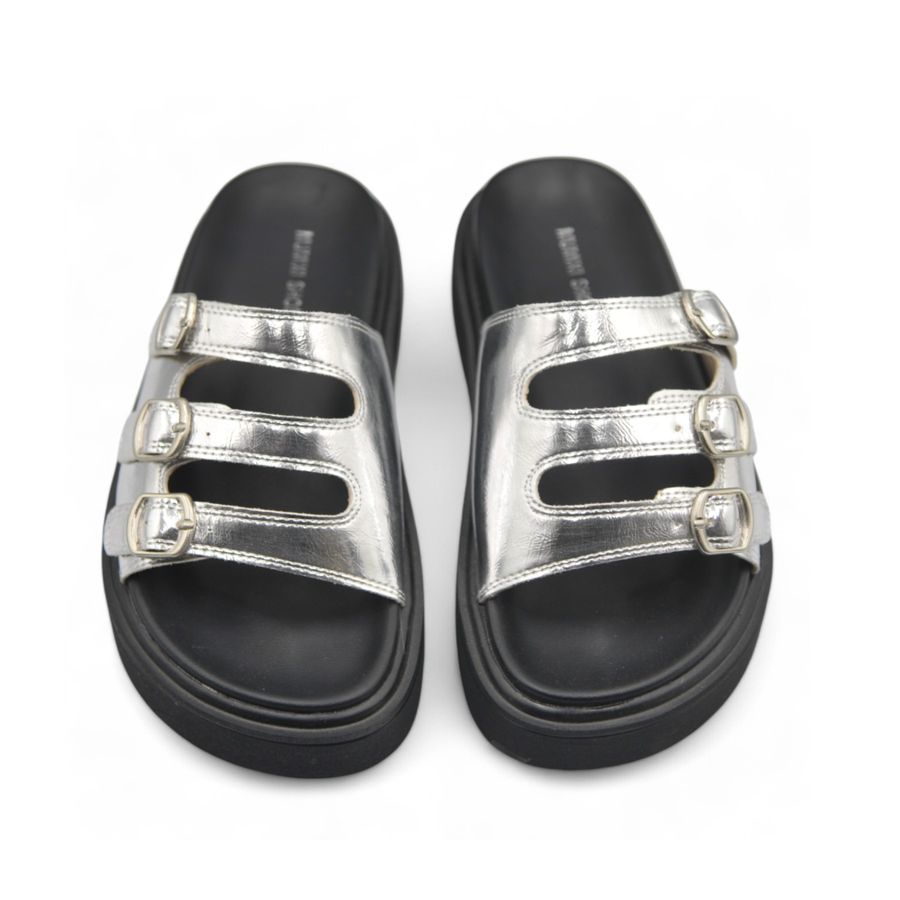 Dép Nữ TGG D1818-6 Màu Bạc Da Mềm Size 36
