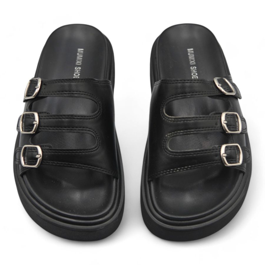 Dép Nữ TGG D1818-6 Màu Đen Da Mềm Size 35