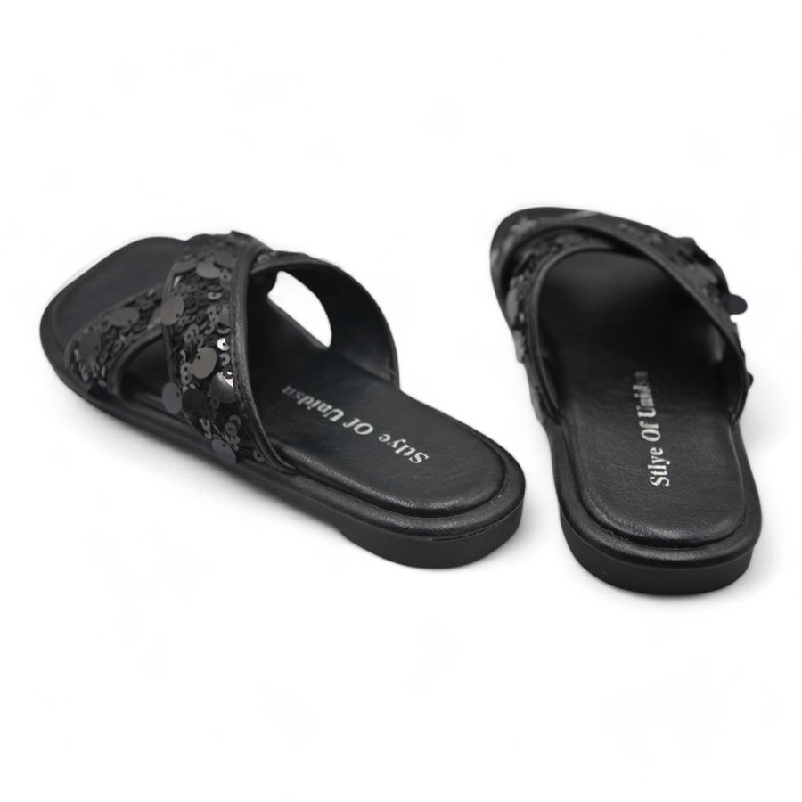 Dép Nữ TGG UN5030-1 Màu Đen Da Mềm Size 37