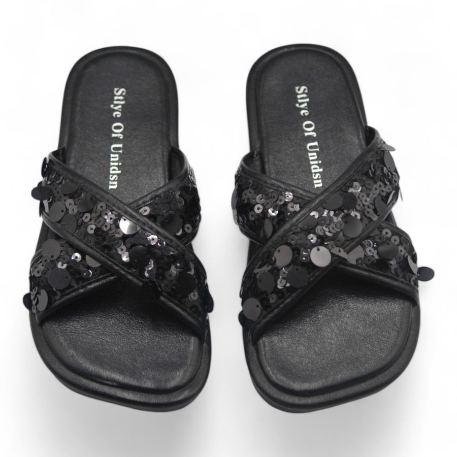 Dép Nữ TGG UN5030-1 Màu Đen Da Mềm Size 37