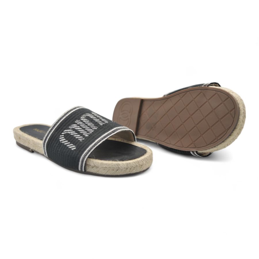 Dép Quai Ngang Nữ TGG A566-19 Màu Đen Vải Mềm Size 39