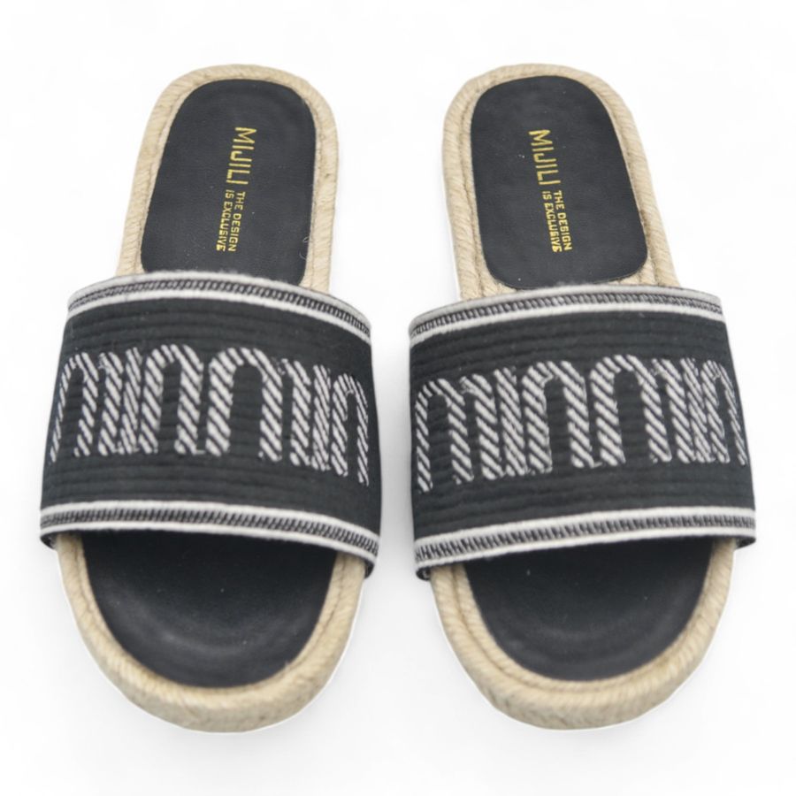 Dép Quai Ngang Nữ TGG A566-19 Màu Đen Vải Mềm Size 39
