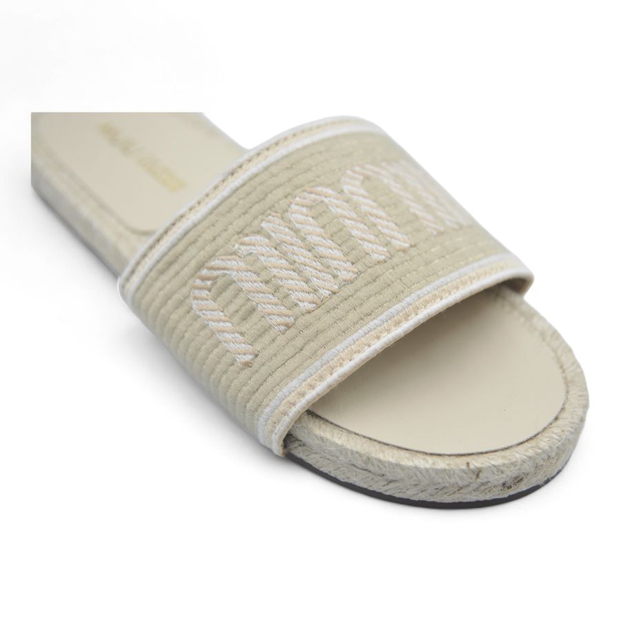 Dép Quai Ngang Nữ TGG A566-19 Màu Kaki Vải Mềm Size 36