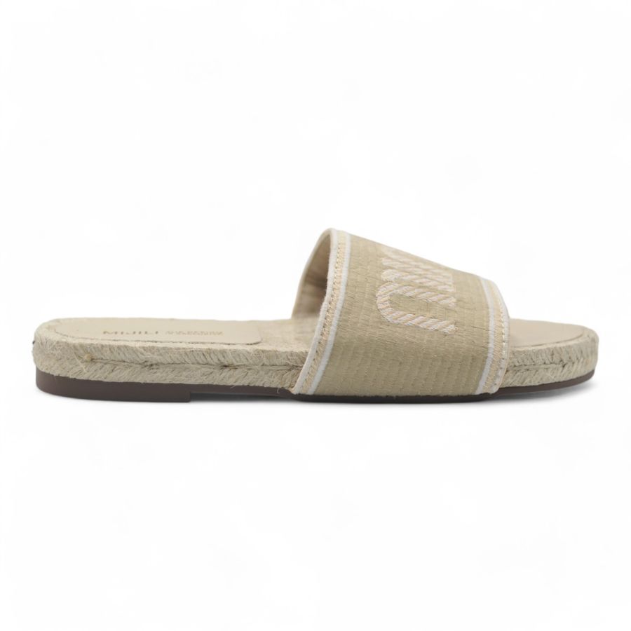 Dép Quai Ngang Nữ TGG A566-19 Màu Kaki Vải Mềm Size 39