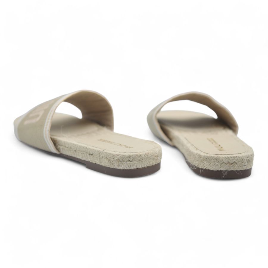 Dép Quai Ngang Nữ TGG A566-19 Màu Kaki Vải Mềm Size 39