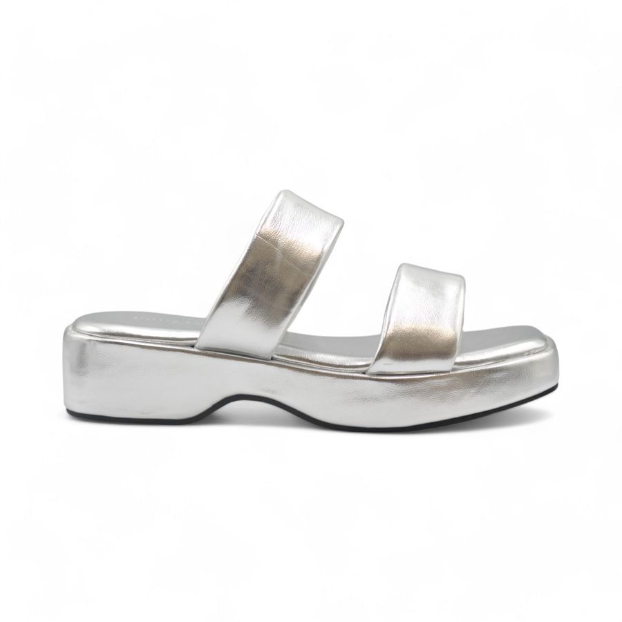 Dép Quai Ngang Nữ TGG UN8989-2 Màu Bạc Da Mềm Size 36