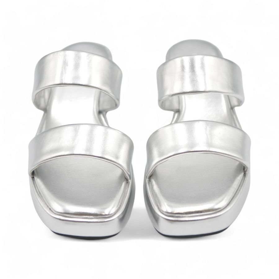 Dép Quai Ngang Nữ TGG UN8989-2 Màu Bạc Da Mềm Size 36