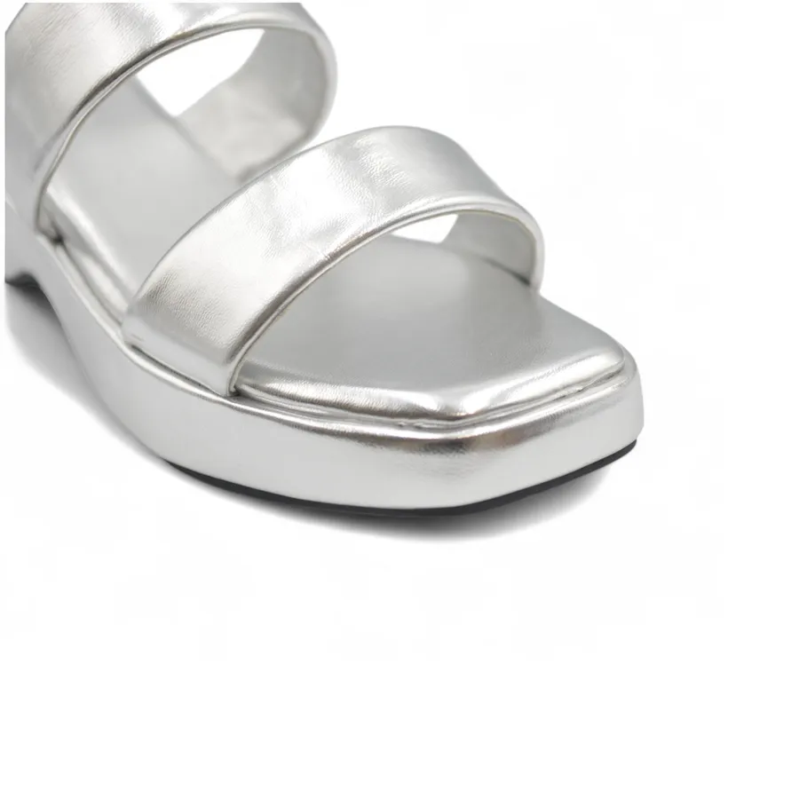 Dép Quai Ngang Nữ TGG UN8989-2 Màu Bạc Da Mềm Size 38