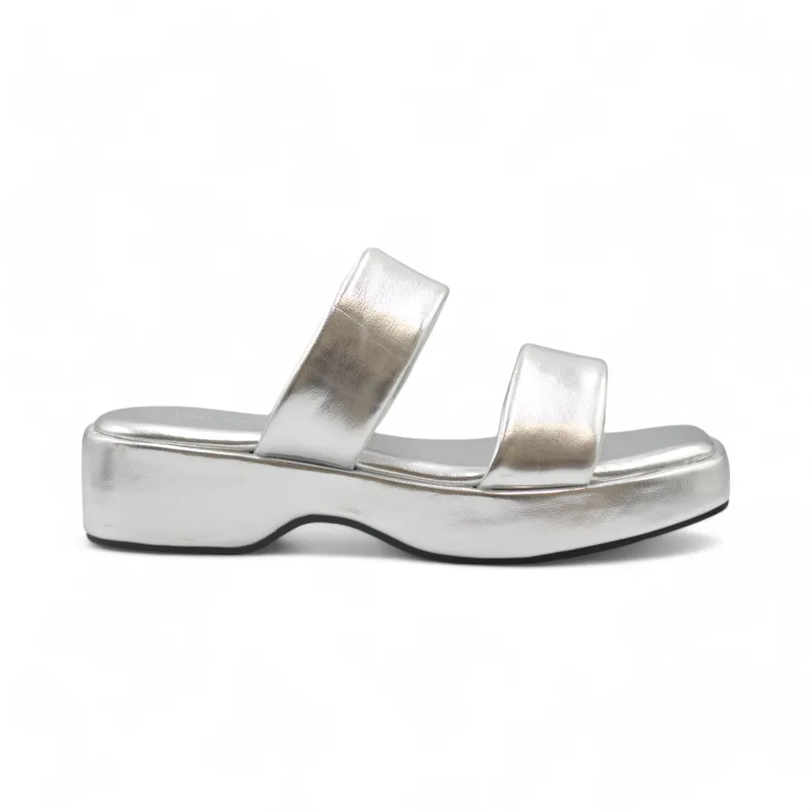 Dép Quai Ngang Nữ TGG UN8989-2 Màu Bạc Da Mềm Size 38