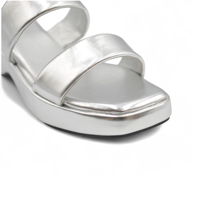 Dép Quai Ngang Nữ TGG UN8989-2 Màu Bạc Da Mềm Size 39