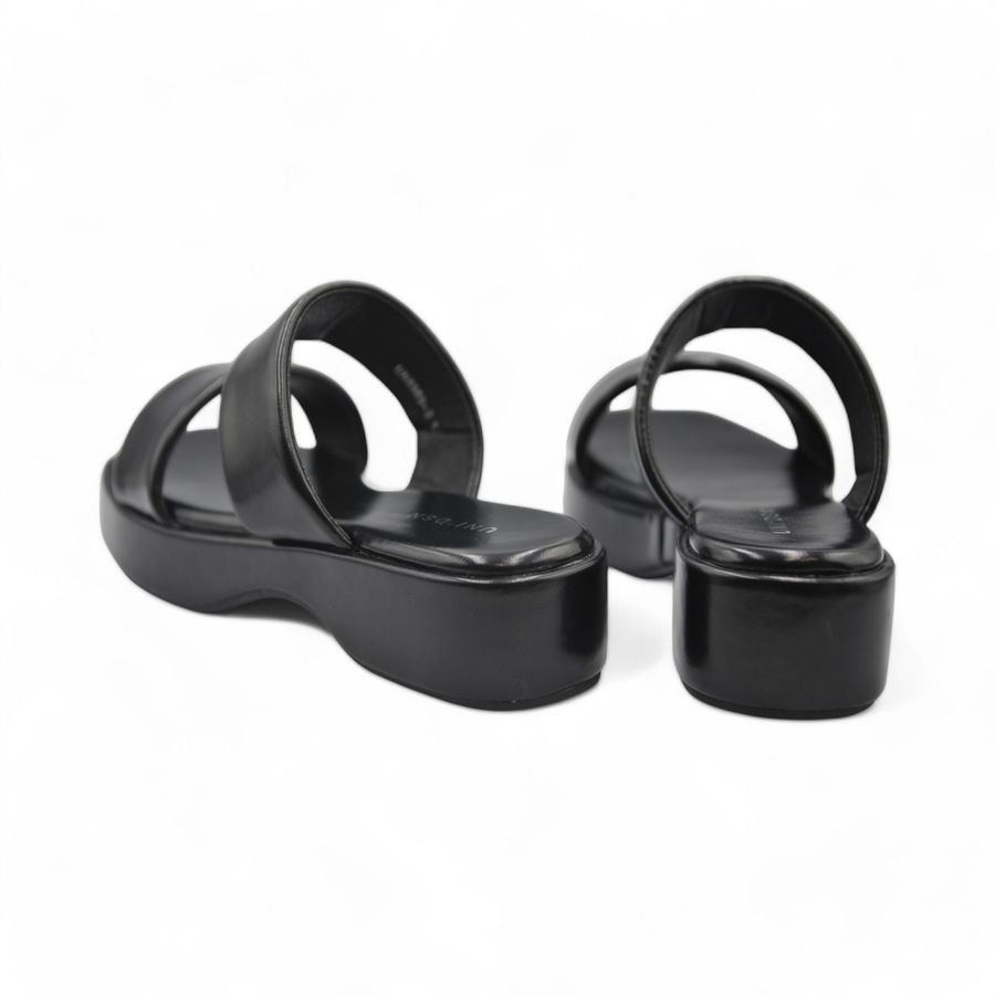 Dép Quai Ngang Nữ TGG UN8989-2 Màu Đen Da Mềm Size 35