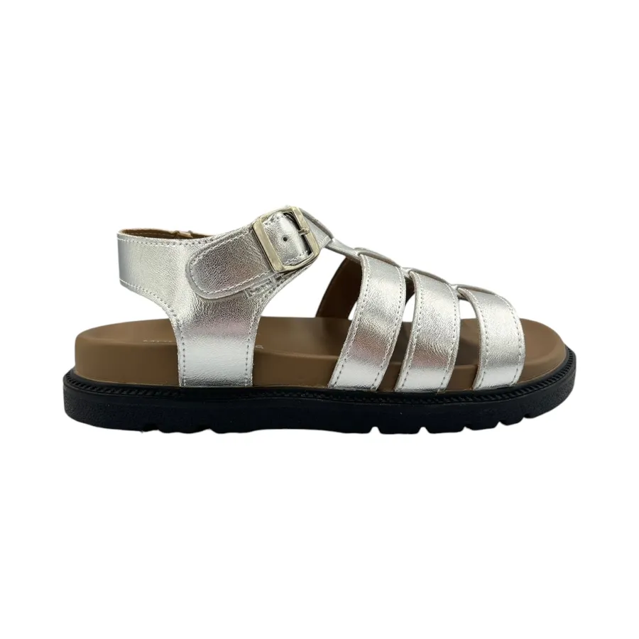 Dép Sandal Nữ TGG A550-7 Màu Bạc Da Mềm Size 35