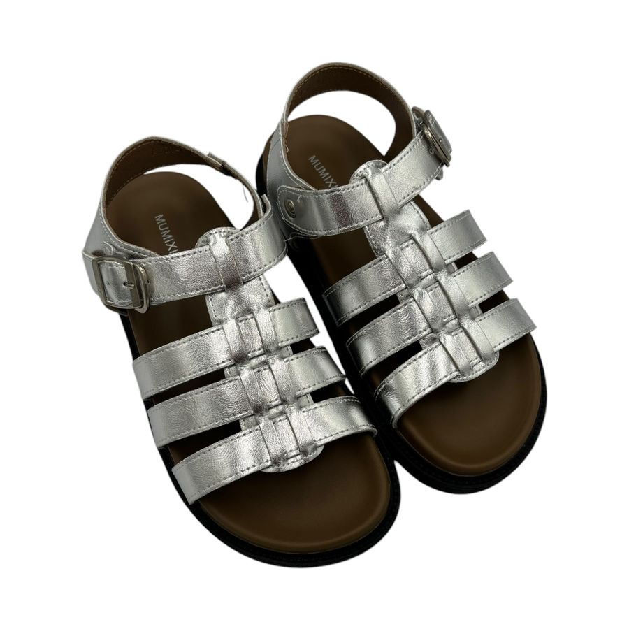 Dép Sandal Nữ TGG A550-7 Màu Bạc Da Mềm Size 35