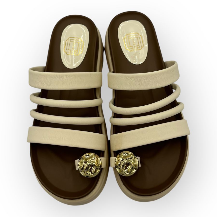 Dép Xỏ Ngón Nữ TGG 257221 Màu Nâu Da Mềm Size 36