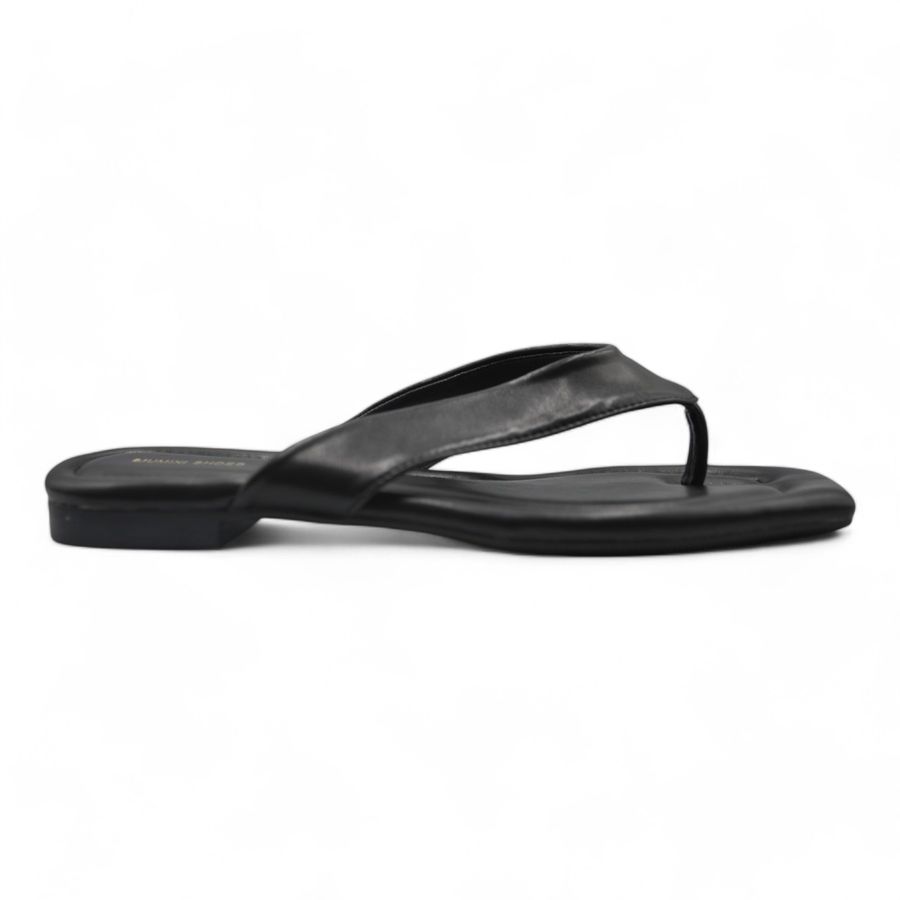 Dép Xỏ Ngón Nữ TGG A321-1 Màu Đen Da Bóng Size 36