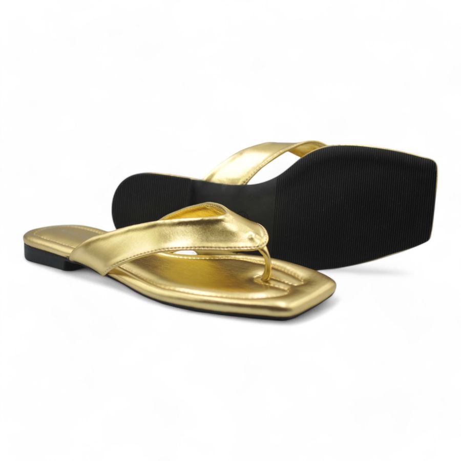 Dép Xỏ Ngón Nữ TGG A321-1 Màu Vàng Da Bóng Size 37