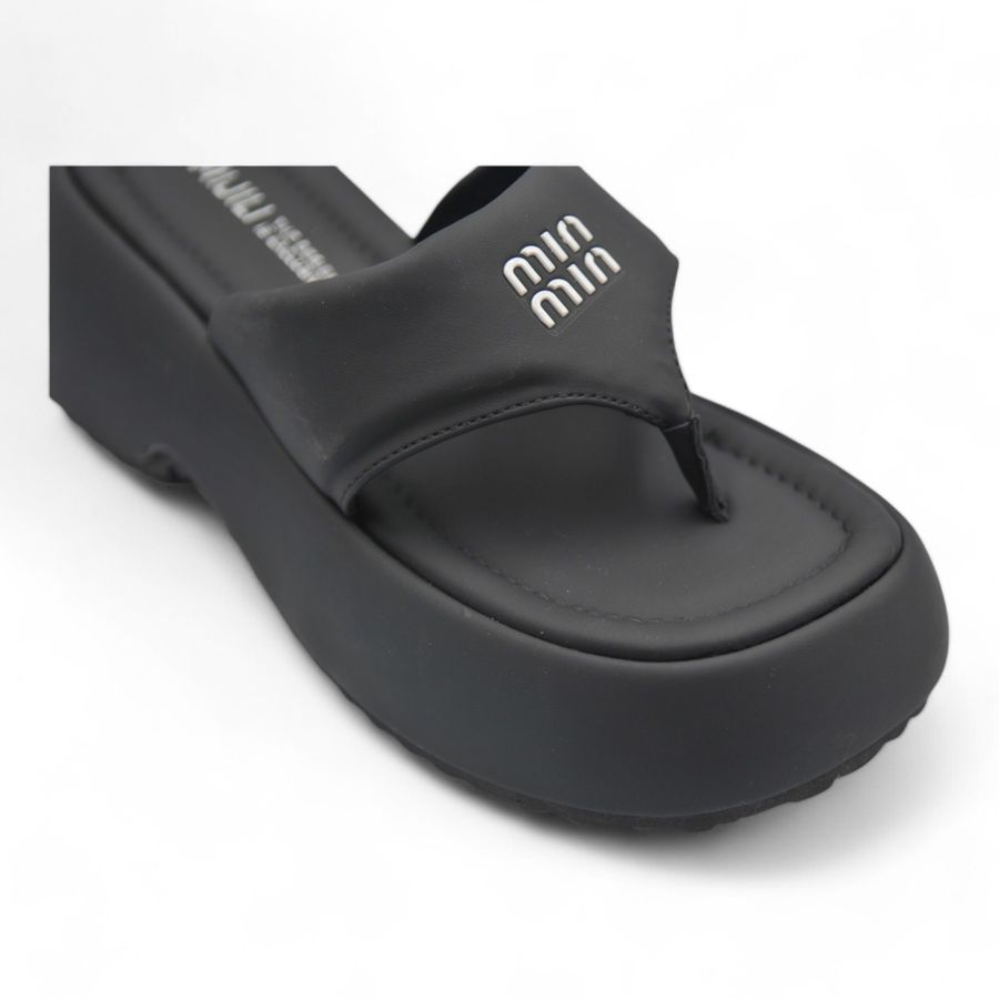 Dép Xỏ Ngón Nữ TGG R378-6 Màu Đen Da Pu Size 35