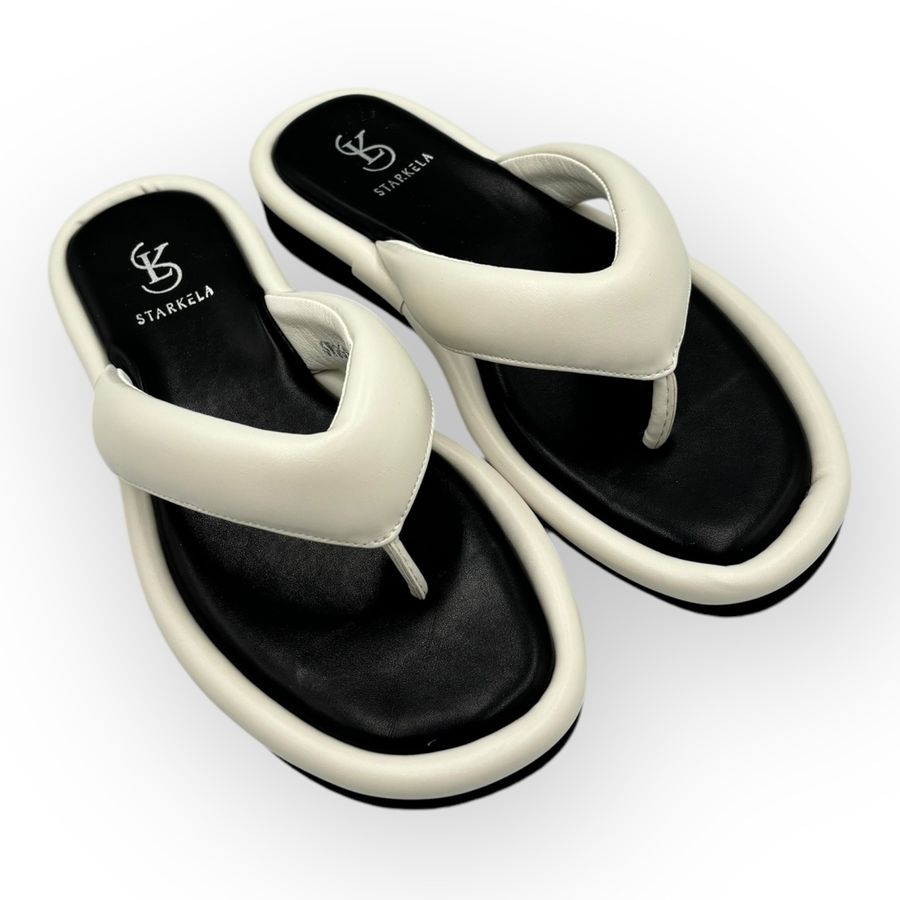 Dép Xỏ Ngón Nữ TGG SW9933 Màu Trắng Da Trơn Size 37