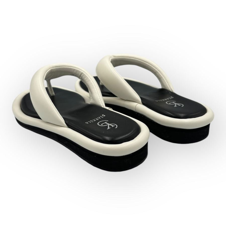 Dép Xỏ Ngón Nữ TGG SW9933 Màu Trắng Da Trơn Size 37