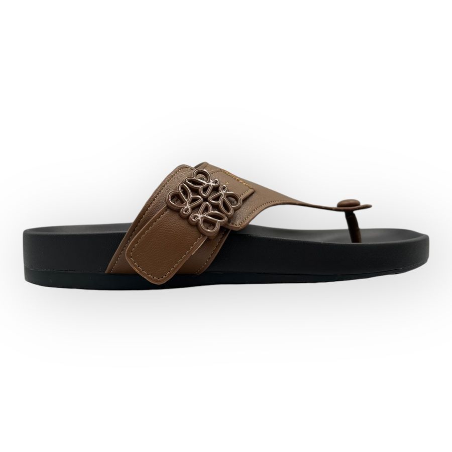 Dép Xỏ Ngón Nữ TGG UN5168-1 Màu Nâu Da Mềm Size 36