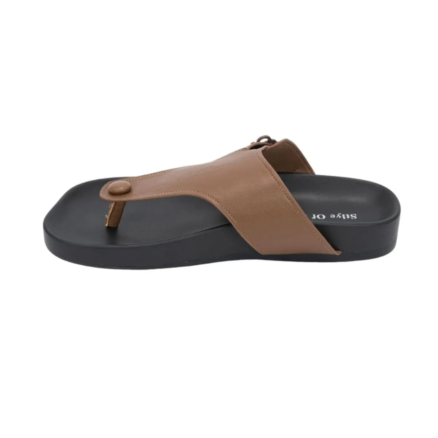 Dép Xỏ Ngón Nữ TGG UN5168-1 Màu Nâu Da Mềm Size 36