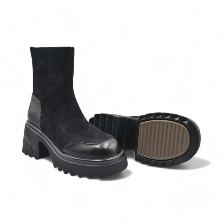 Giày Boots Cổ Thấp Nữ TGG 980-1 Màu Đen Da Lộn Size 38