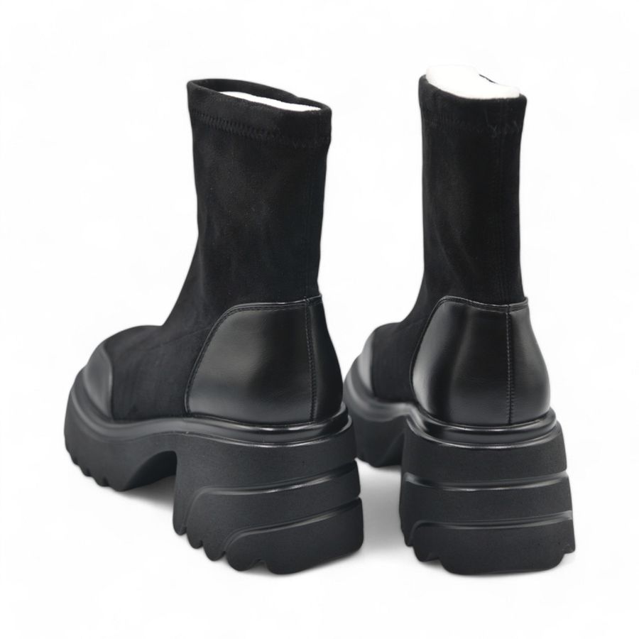 Giày Boots Cổ Thấp Nữ TGG 980-1 Màu Đen Da Lộn Size 38