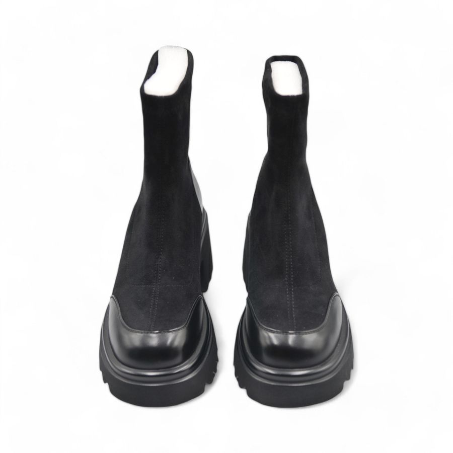 Giày Boots Cổ Thấp Nữ TGG 980-1 Màu Đen Da Lộn Size 38