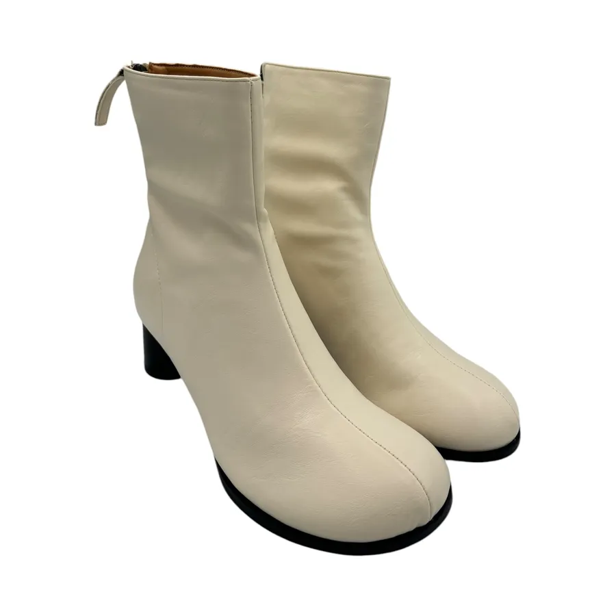 Giày Boots Cổ Thấp Nữ TGG SW6655 Màu Trắng Da Trơn Size 37