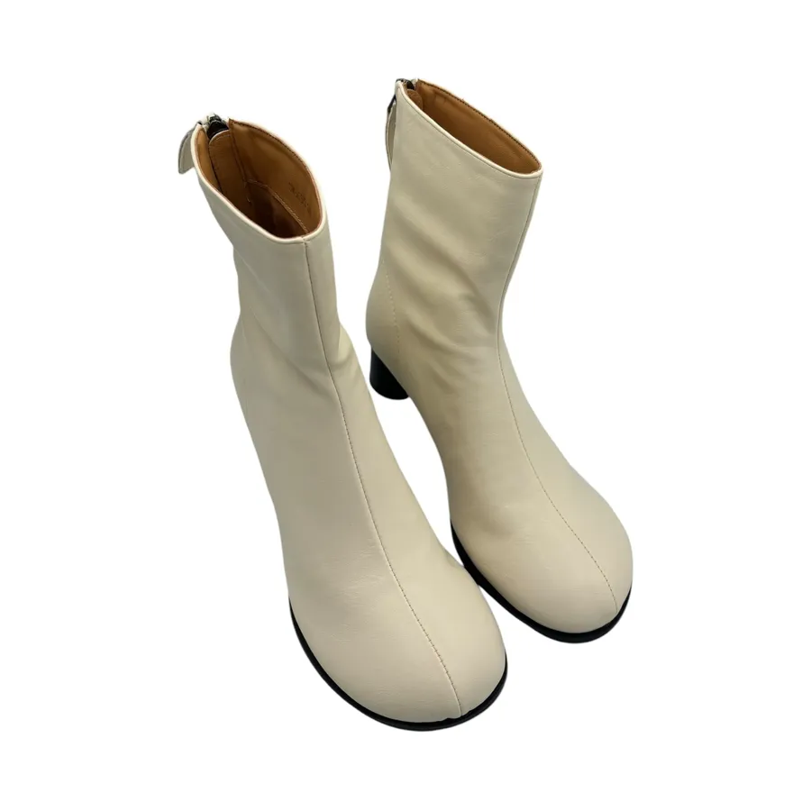 Giày Boots Cổ Thấp Nữ TGG SW6655 Màu Trắng Da Trơn Size 37