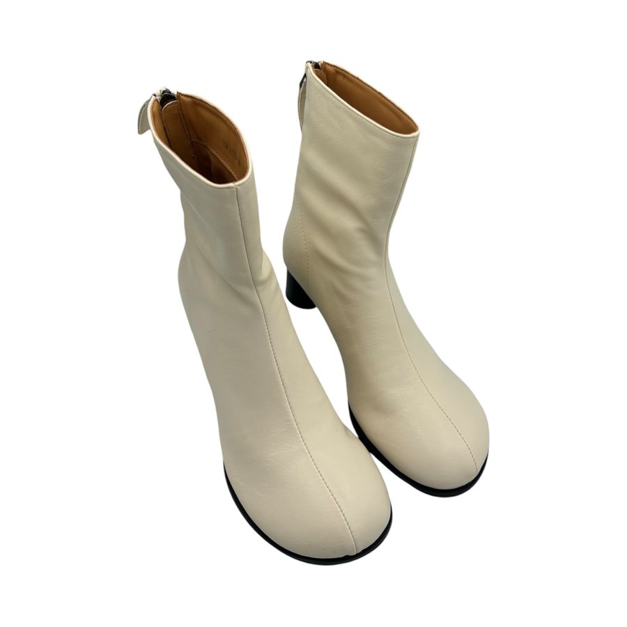 Giày Boots Cổ Thấp Nữ TGG SW6655 Màu Trắng Da Trơn Size 38